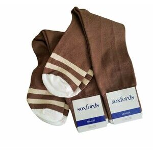 Soxfords Men's "Brownie" Socks Men's 8-12 Women's 10+ Mid-Calf 2 Pairs